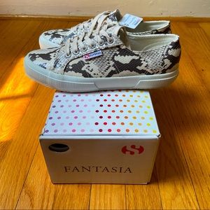 Superga sneakers leather snake print.